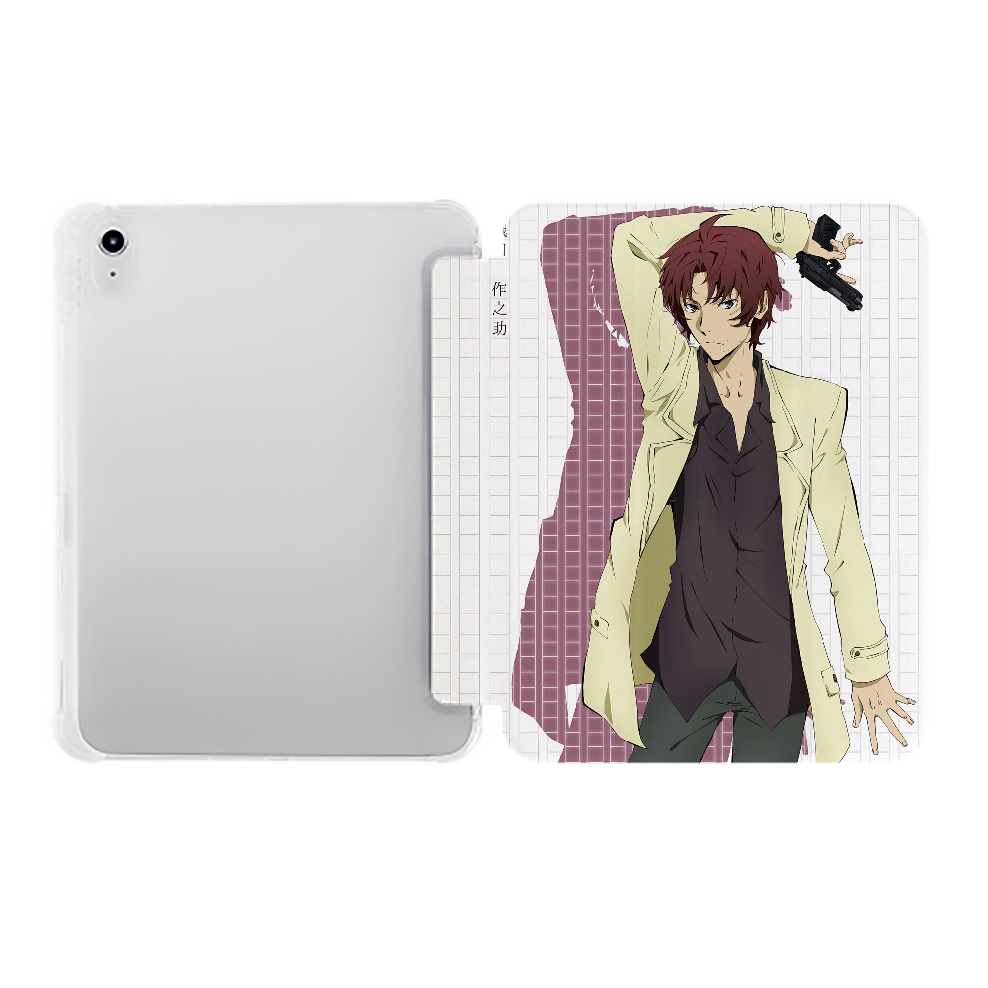 （画像用） 文豪ストレイドッグス Bungo Stray Dogs IPad ケース ペン収納付き 三つ折りスタンド PUレザー×シリコン 対応機種9.5/10.5/10.9インチ